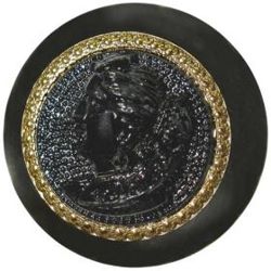 8-1 Black Glass - Cameo Design Back Mark (BM)  (7/8")